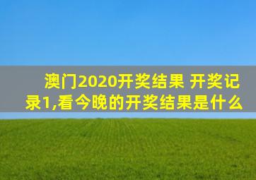 澳门2020开奖结果 开奖记录1,看今晚的开奖结果是什么